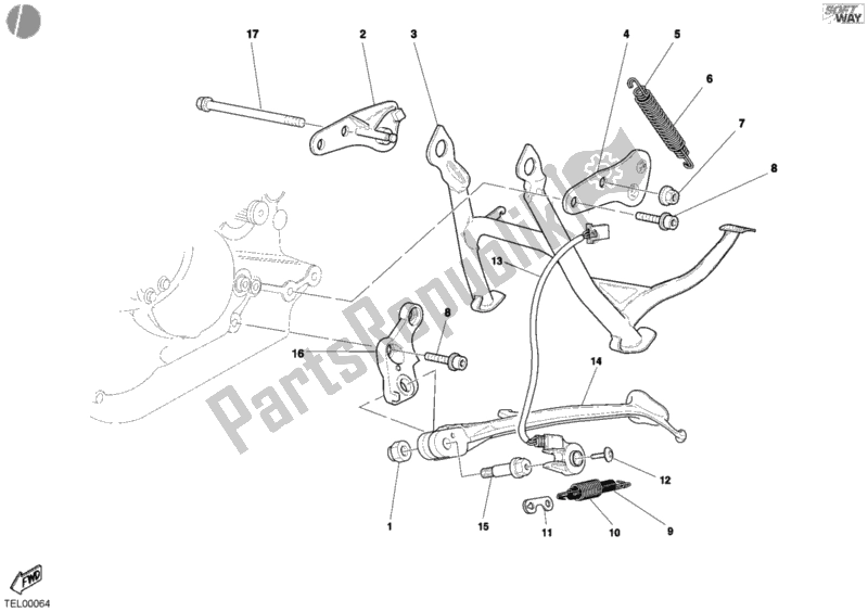 Toutes les pièces pour le Béquille Latérale du Ducati Sport ST4 S 996 2001